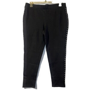 VINCE CAMUTO Pants Women's Size L Black Studded High-Rise Slimming Leggings
